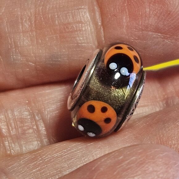 *Sale* Pandora Sterling Silver Cinnamon Ladybug Murano Charm Retired - Picture 3 of 14